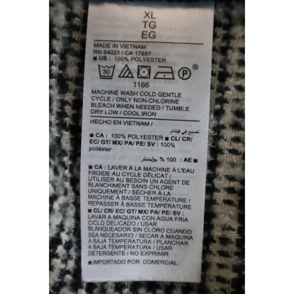 Old Navy 809503-001 Women's Sz XL Black Plaid Belted Overcoat - Picture 4 of 13